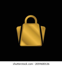 Bag gold plated metalic icon or logo vector