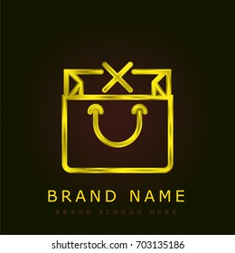 Bag golden metallic logo