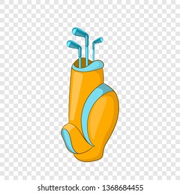Bag for golf clubs icon in cartoon style isolated on background for any web design 