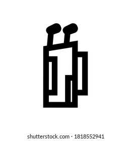 bag golf icon with outline style. Vector for your web design