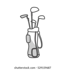 bag with golf sticks icon over white background. vector illustration