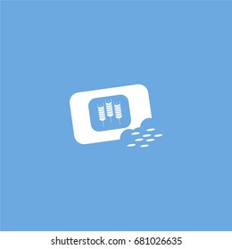 bag of grain icon. vector sign symbol on blue background