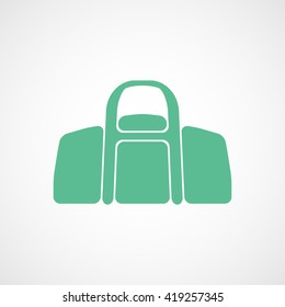Bag Green Flat Icon On White Background