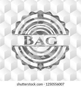 Bag  grey emblem with geometric cube white background