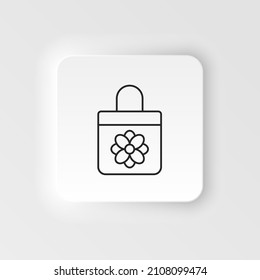 Bag, hand carry, handbag icon. Simple element illustration natural concept. Bag, hand carry, handbag icon. Neumorphic style vector icon