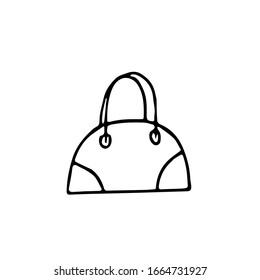 bag hand drawn in doodle style. Scandinavian simple. luggage, accessory, design element icon
