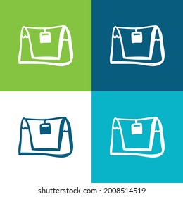 Bag Hand Drawn Outline Flat four color minimal icon set