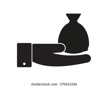 Bag in hand, finance, icon, vector illustration eps10
