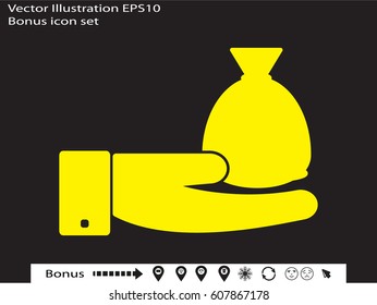Bag in hand, finance, icon, vector illustration eps10
