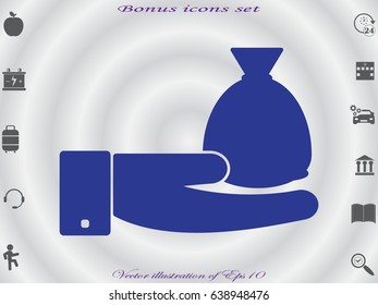 Bag in hand, finance, icon, vector illustration eps10