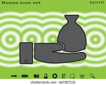 Bag in hand, finance, icon, vector illustration eps10