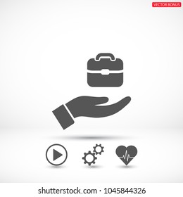 Bag in hand icon