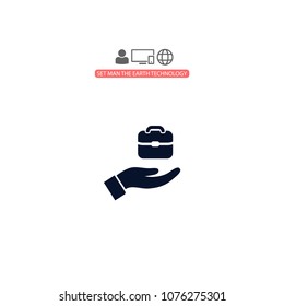 Bag in hand icon