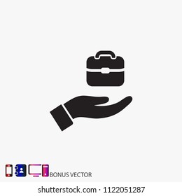 Bag in hand icon