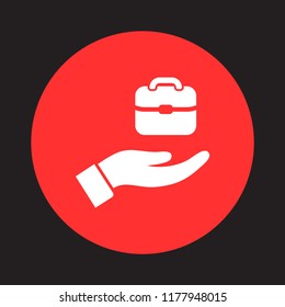 Bag in hand icon
