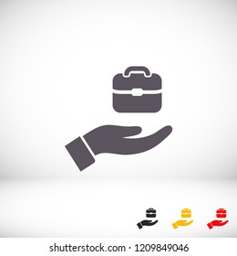 Bag in hand icon