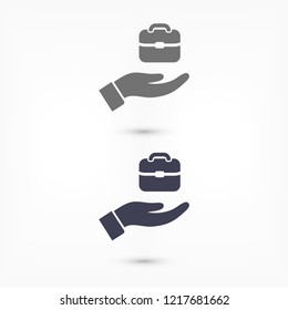 Bag in hand icon