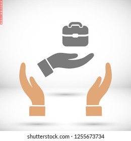 Bag in hand icon