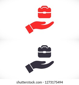 Bag in hand icon
