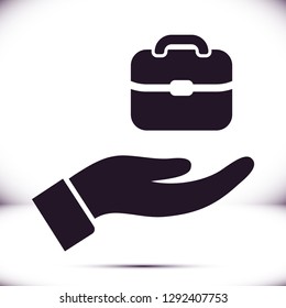 Bag in hand icon