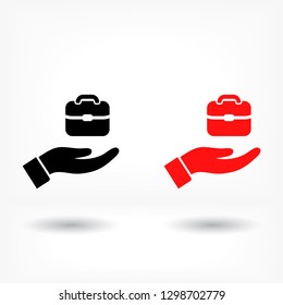 Bag in hand icon