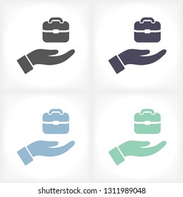 Bag in hand icon
