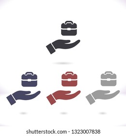 Bag in hand icon
