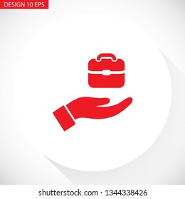 Bag in hand icon