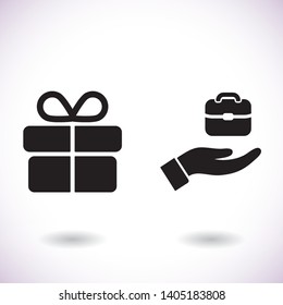 Bag in hand icon , lorem ipsum Flat design