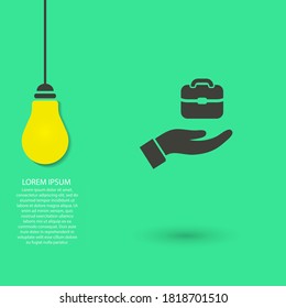 Icono de la bolsa , lorem ipsum Diseño plano