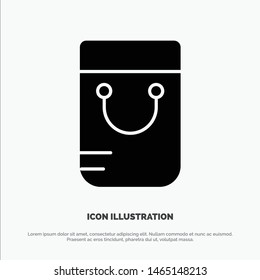 Bag, Handbag, School solid Glyph Icon vector. Vector Icon Template background