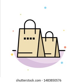 Bag, Handbag, Shopping, Shop Abstract Flat Color Icon Template