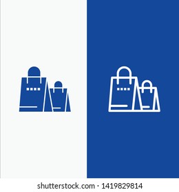 Bag, Handbag, Shopping, Shop Line and Glyph Solid icon Blue banner