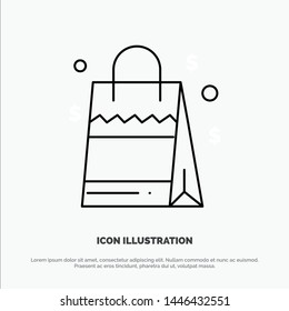 Bag, Handbag, Usa, American Line Icon Vector
