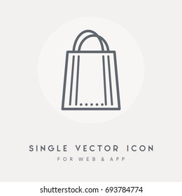 Bag and handbag vector icon. Single graphic object. Use for web site or app. Vector pictograph design.