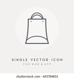 Bag and handbag vector icon. Single graphic object. Use for web site or app. Vector pictograph design.