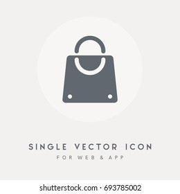 Bag and handbag vector icon. Single graphic object. Use for web site or app. Vector pictograph design.