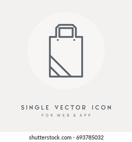 Bag and handbag vector icon. Single graphic object. Use for web site or app. Vector pictograph design.