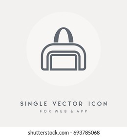 Bag and handbag vector icon. Single graphic object. Use for web site or app. Vector pictograph design.