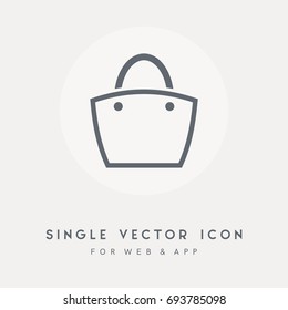Bag and handbag vector icon. Single graphic object. Use for web site or app. Vector pictograph design.