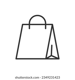 Bolsa con asa, icono lineal. Línea con trazo editable