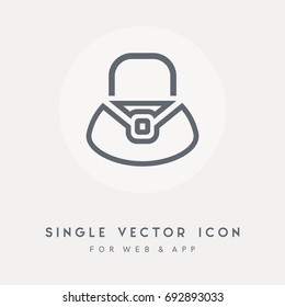 Bag, handle and package design vector icon. Single graphic object. Use for web design and app. Vector pictograph for any use.