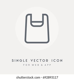 Bag, handle and package design vector icon. Single graphic object. Use for web design and app. Vector pictograph for any use.