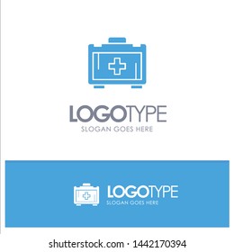 Bag, Health bag, Motivation Blue Solid Logo with place for tagline