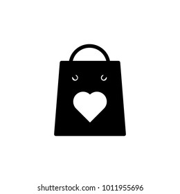 bag with heart icon. Element of love for mobile concept and web apps. Thin line  icon for website design and development, app development. Premium icon on white background
