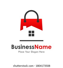 Bag house vector logo template. Suitable for business, web, property and art
