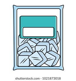 bag with ice cubes isolated icon