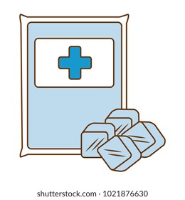 bag with ice cubes isolated icon