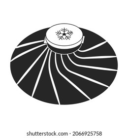 Tag Eis, Vektorsymbol schwarz. Vektorgrafik, kalter Beutel auf weißem Hintergrund. Isolierte schwarze Illustrationssymbol für Tascheneis .