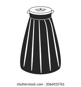 Icono negro del vector de hielo de bolsa. Dibujo vectorial bolsa fría sobre fondo blanco. Icono de ilustración negra aislada del hielo de la bolsa .
